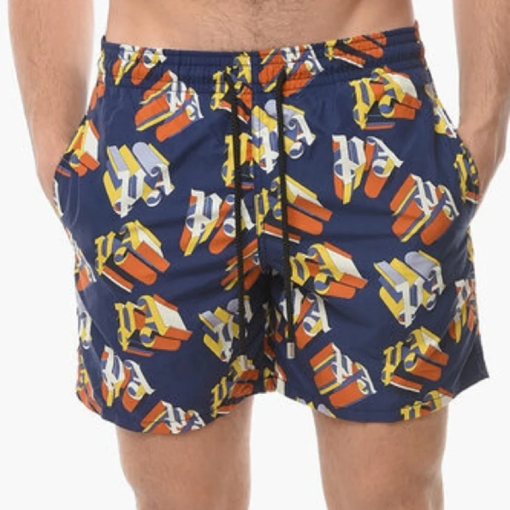 PALM ANGELS X VILBREQUIN MONOGRAMMED LOGO SWIM SHORTS SIZE S - Picture 3 of 15